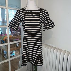 Peplum sleeve midi J.Crew striped dress